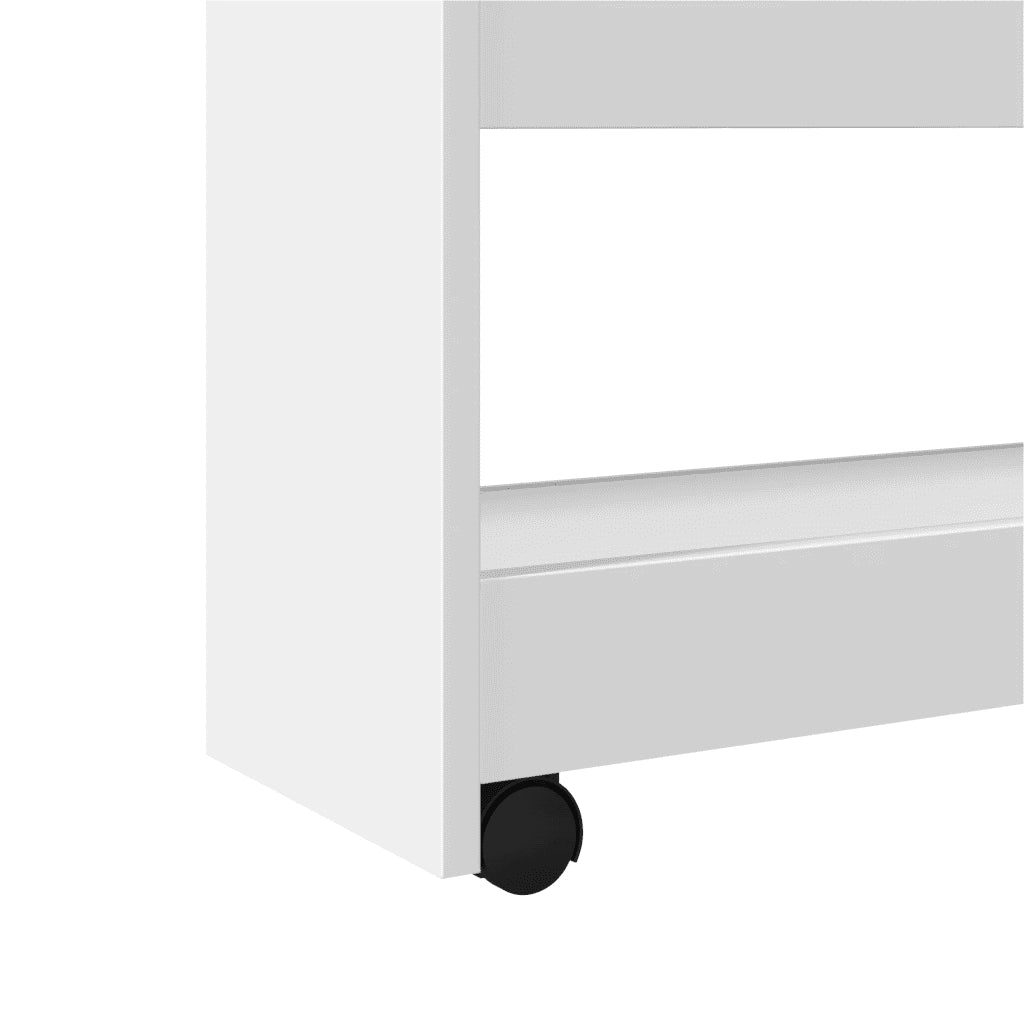 Carrello portaoggetti stretto a 4 ripiani bianco in legno ingegnerizzato 855259