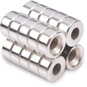 Magneti Neodymium 10x5mm, 20 Stuks con Foro e Viti Incastonate M4, Magneti Incastonati a Foro Circolare per Schroefmagneten per Tavolo di Magneti per Cucina, Scatola e Magneetti Incastonati