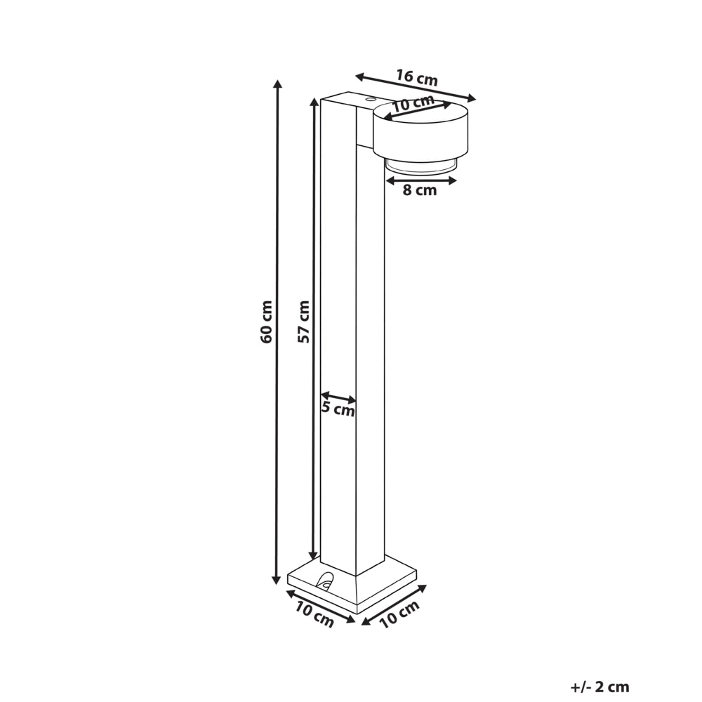Lampada a paletto in alluminio nero, 60 cm, LED, per vialetti, illuminazione da giardino da esterno, design moderno