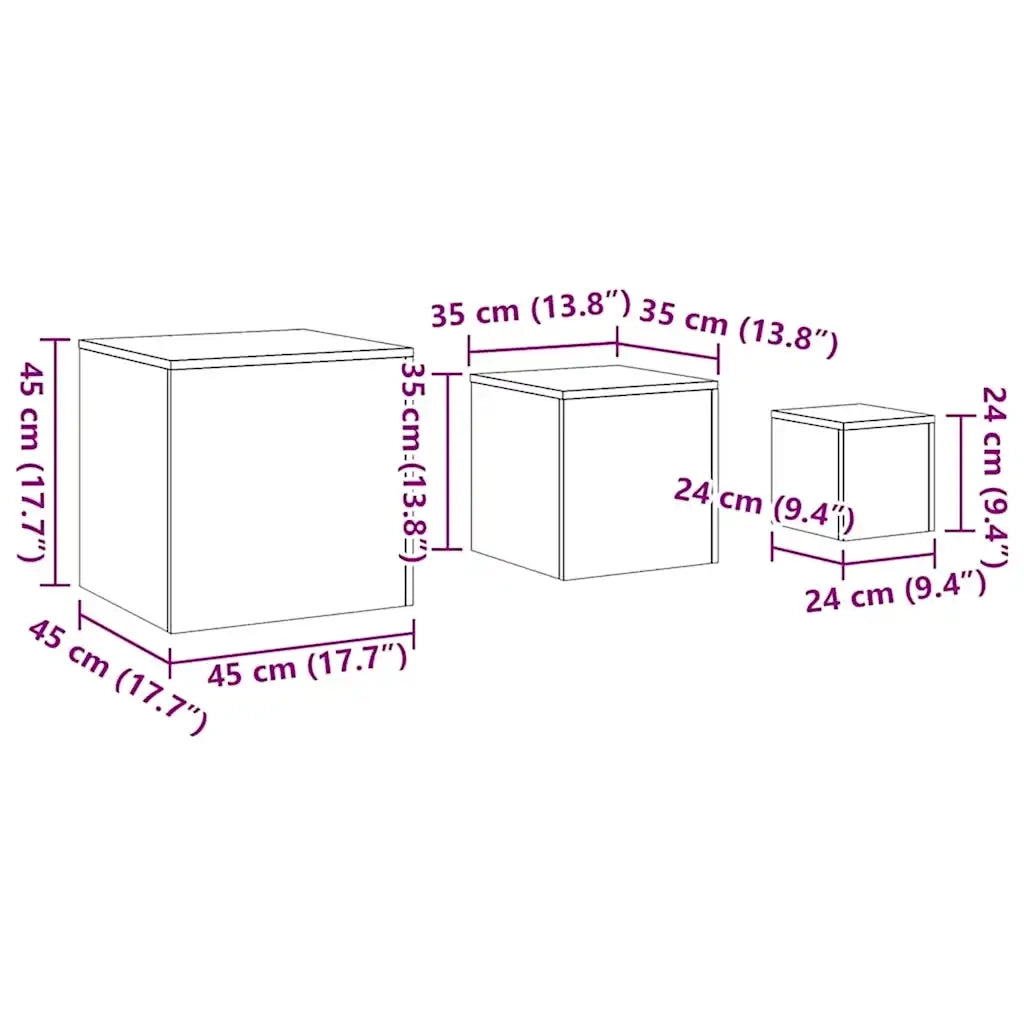 Credenze 3 pz | Madia | Buffet da pranzo | Armadio da pranzo Rovere Marrone in Legno Multistrato