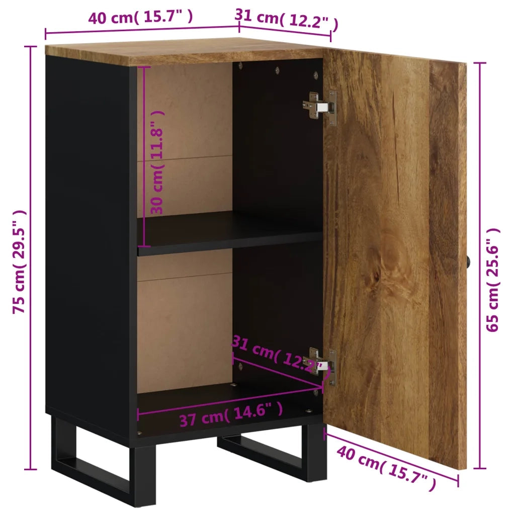 Credenza con Anta 40x31x75 cm in Legno Massello di Mango 352912