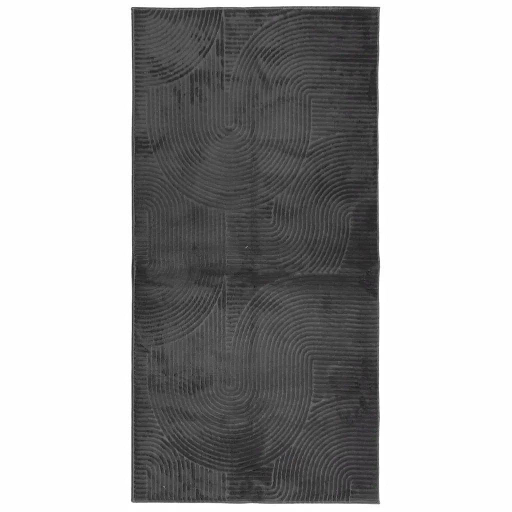 Tappeto del soggiorno | Tappeto IZA a Pelo Corto Aspetto Scandinavo antracite 100x200cm