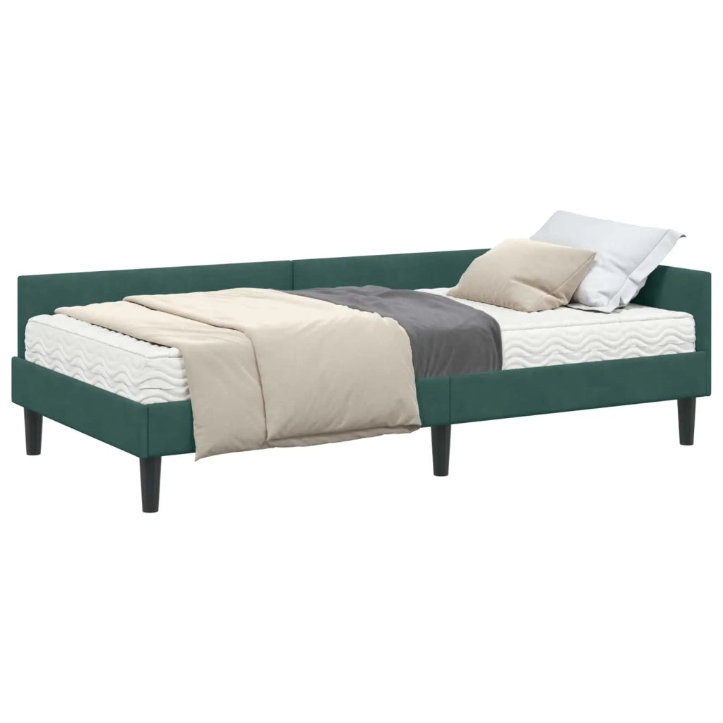 Struttura Letto Angolare con Materasso 2 pcs Verde Velluto 3393718