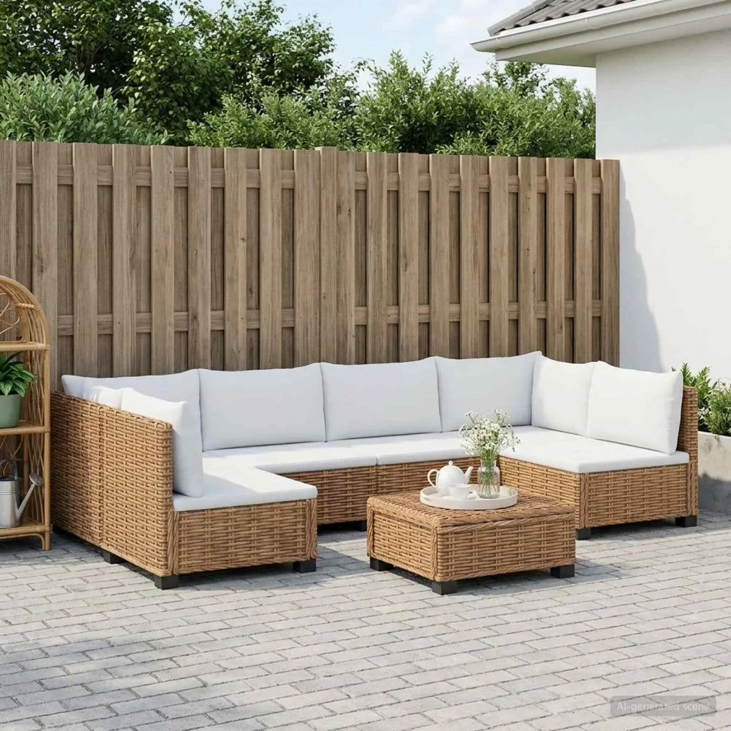 7 pz Set Lounge in Rattan con Cuscini GENDT Rattan naturale 3429868