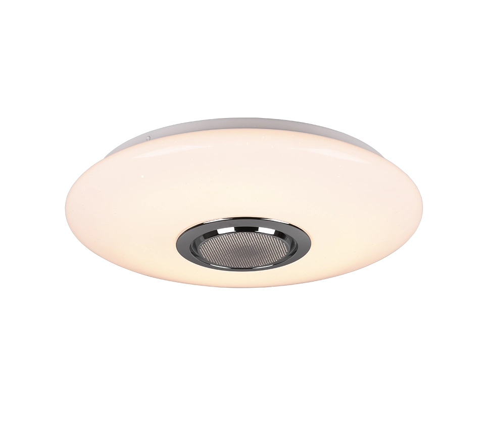 Plafoniera LED, plastica, bianco, 41x8,5x41 cm, Musica