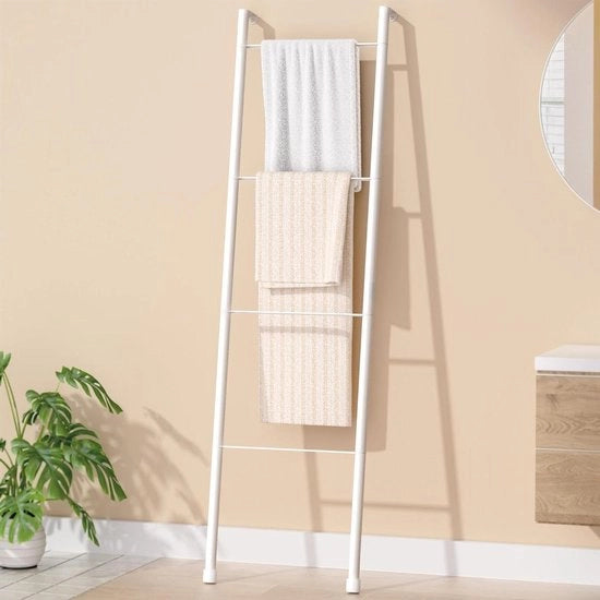 Manicotto per asciugamani in metallo bianco per bagno e cucina - 4 strati bianchi con funzione decorativa