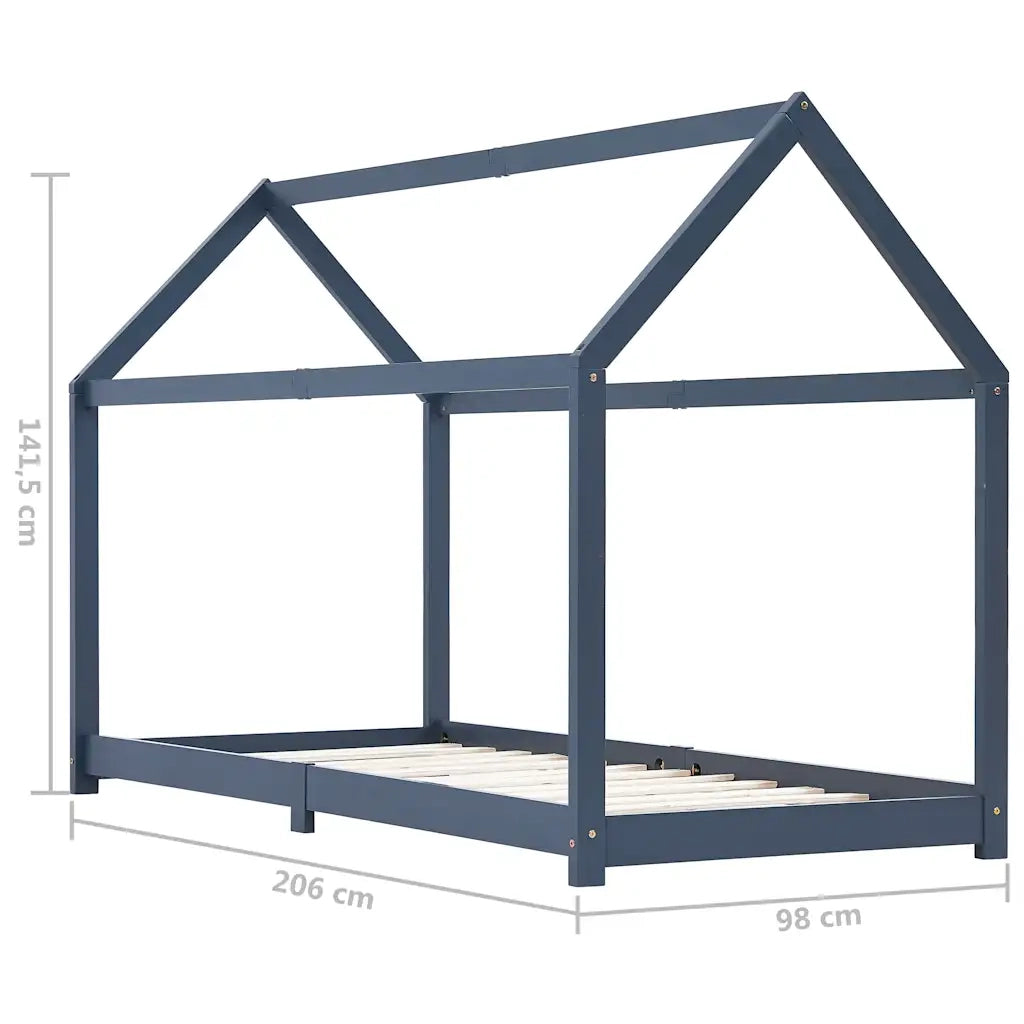 Giroletto per Bambini Grigio in Massello di Pino 90x200 cm cod mxl 75592