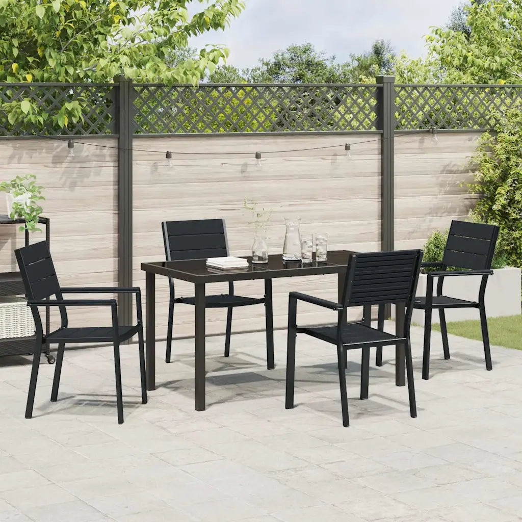 Set da Pranzo per Giardino 5 pz Nero 3379144