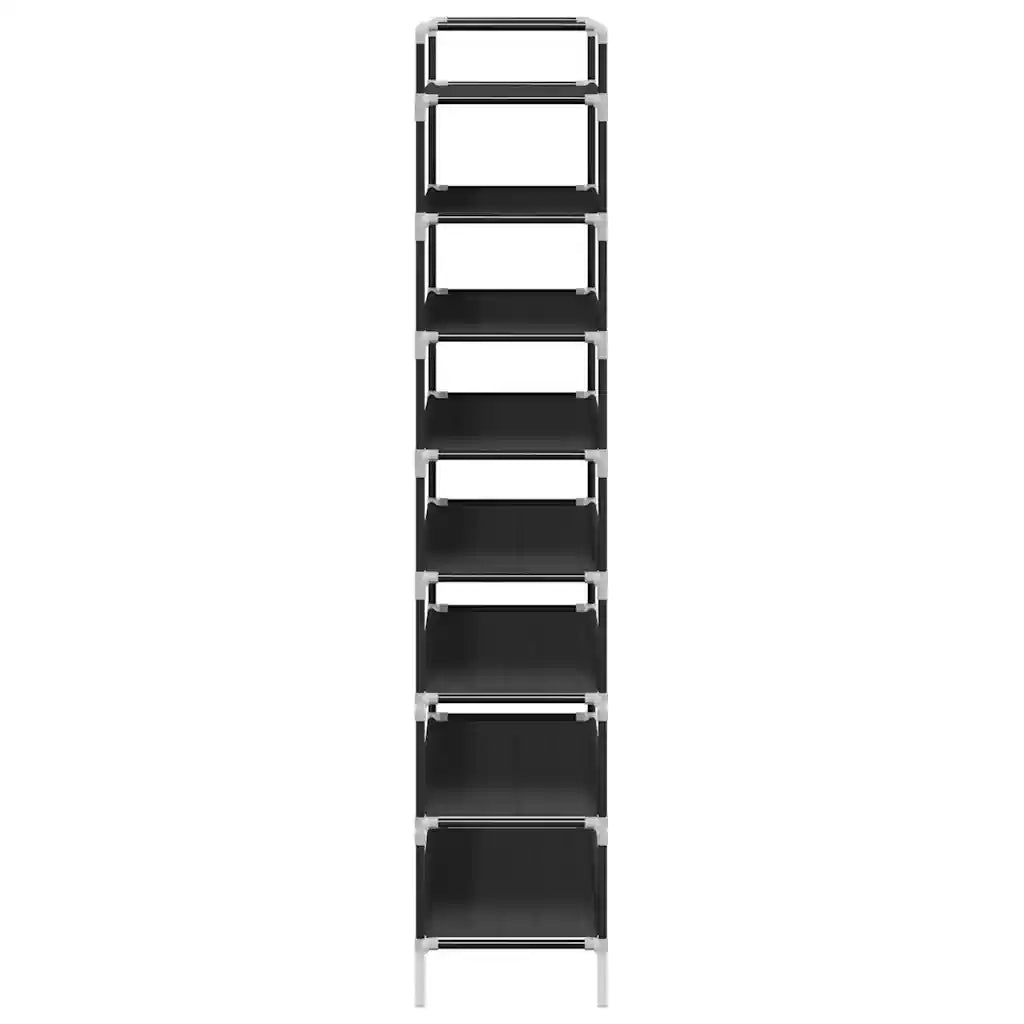 Scarpiera con 8 Ripiani Metallo e Tessuto Non Tessuto Nero cod mxl 53186