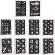 Stencili per Tatuaggi Reutilizzabili - Tatuaggi Temporanei - Decorazione per Cosplay - Bodypaint Rapido - 99 Disegni - Portatile e Facile da Utilizzare