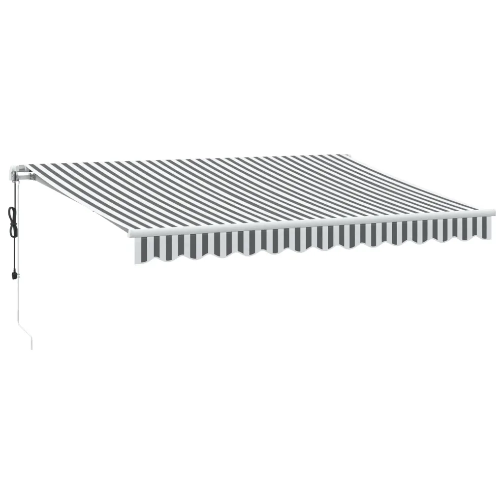 Tenda Retrattile Automatica LED Antracite e Bianco 350x250 cm 3215783