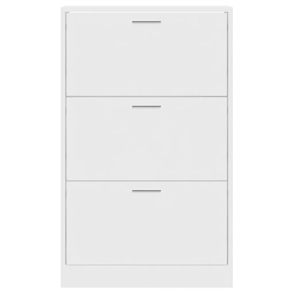 Scarpiera Bianco Lucido 63x24x103 cm in Legno Multistrato 342554
