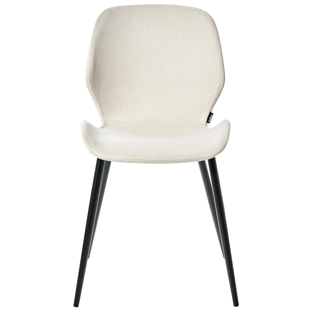 Set di 2 sedie da conferenza Tappezzeria in poliestere beige chiaro Gambe in ferro Arredo ufficio moderno
