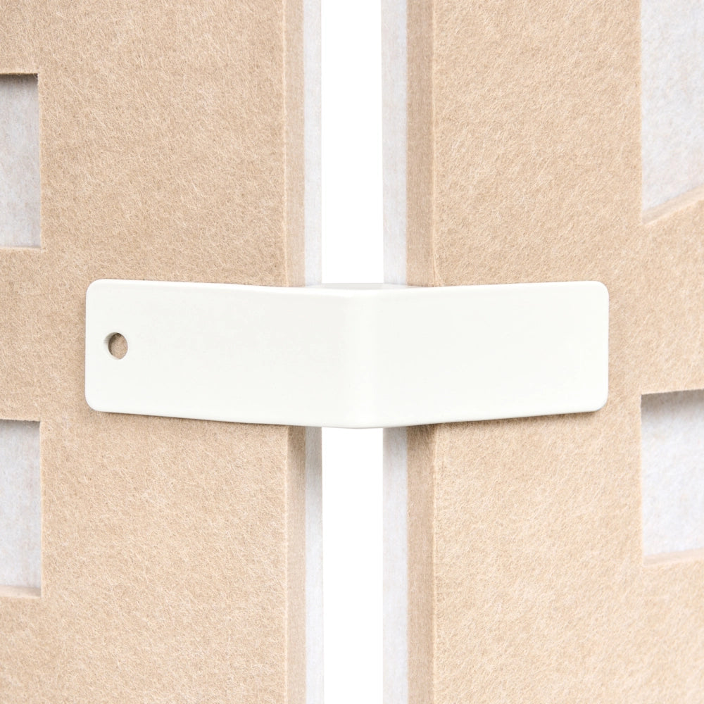 Divisorio pieghevole per ufficio con 3 pannelli per la privacy beige e bianco sporco Riduzione del rumore