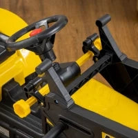Escavatore a Pedali per Bambini da 3 Anni con Ruspa Frontale, Rimorchio e 6 Ruote, Giallo