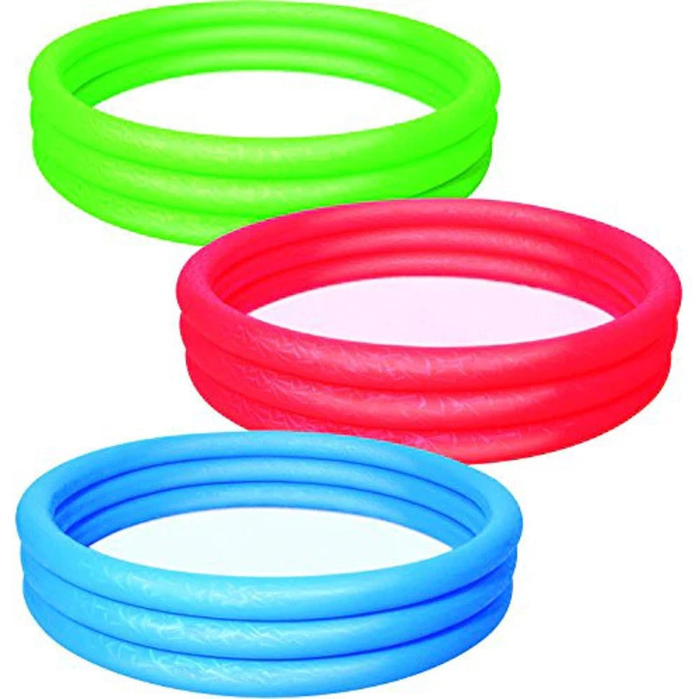 Trade Shop - Piscina Tinta Unita Effetto Ghiaccio Gonfiabile 3 Anelli 183x33cm Giardino 51027 -
