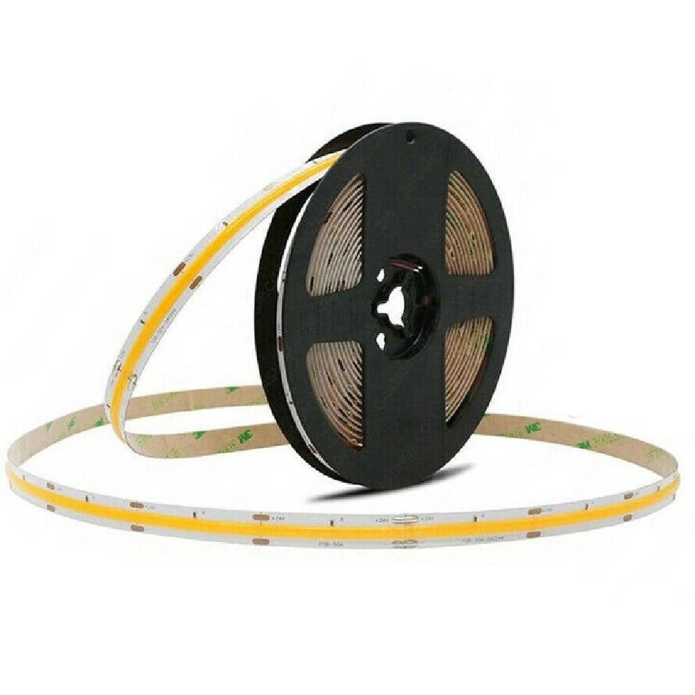 Trade Shop - Striscia Led Flessibile Strip Led Cob 12v 70w Luce Fredda Calda Naturale 12v -
