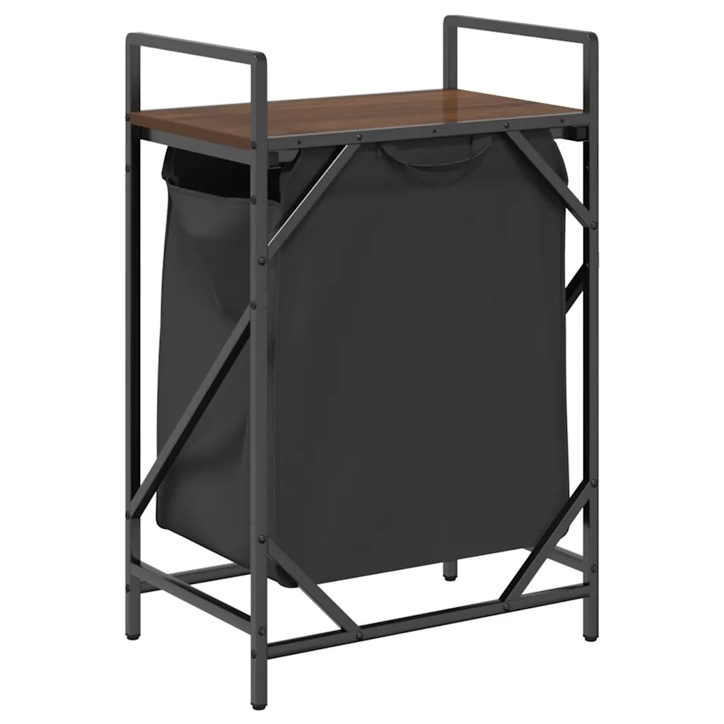 Cesto della Biancheria 1 Scomparto con Ripiano Rovere Marrone CFW2653465