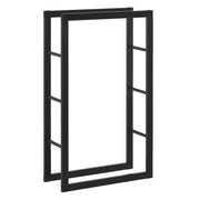 Portalegna per uso interno/esterno portalegna di design supporto per legna da ardere acciaio 60 x 25 x 100 cm nero 03_0006300