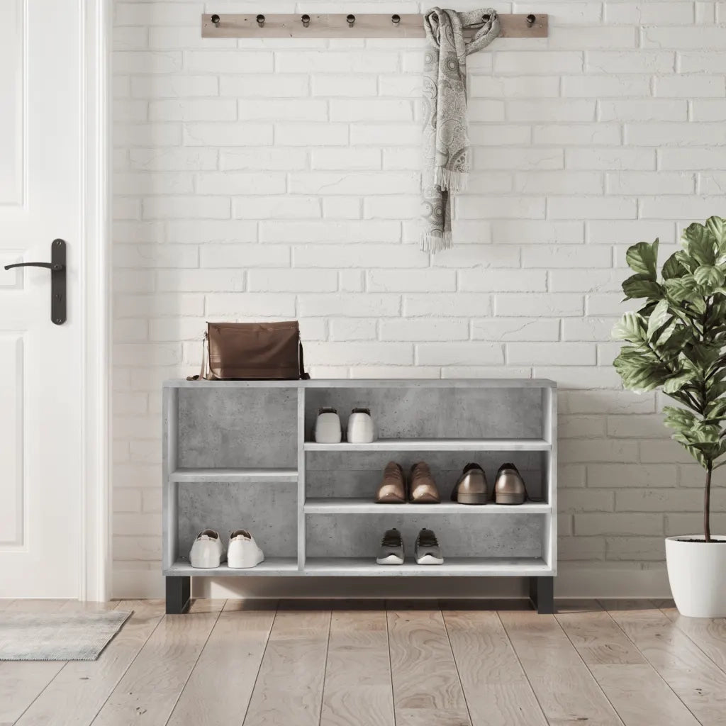 Scarpiera | Mobile per scarpe Grigio Cemento 102x36x60 cm in Legno Multistrato