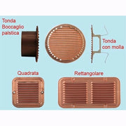 Griglia di aerazione rame - Rettangolare mm. 140x250