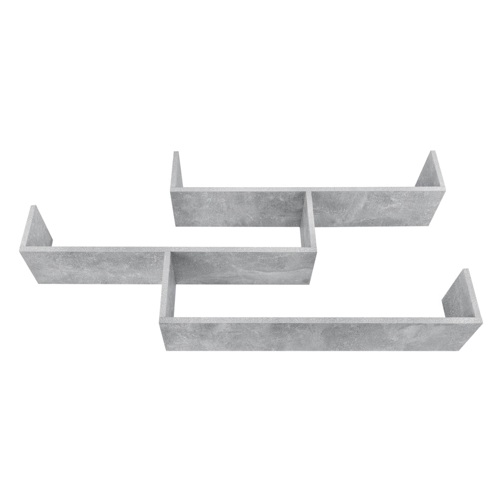 Mensola da Parete Grimstad con 3 Ripiani 119x18x55 cm - Effetto Cemento [en.casa]