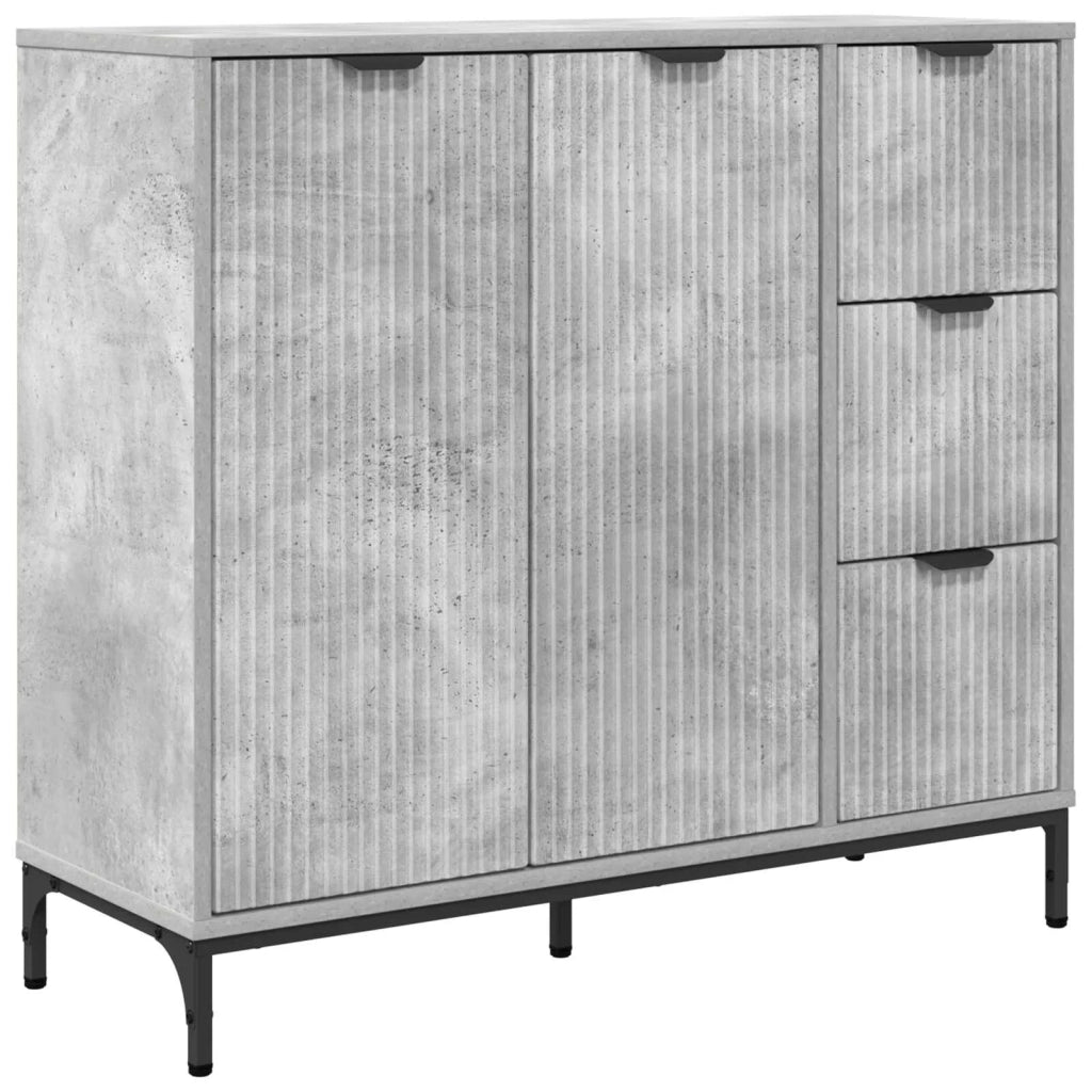 Credenza Grigio cemento 89,5 x 33 x 82 cm Legno multistrato 883457