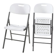 Set di 2 sedie pieghevoli da esterno per giardino campeggio e terrazza 87 x 46 x 53 cm bianco 03_0009638