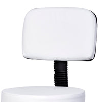 Sgabello per Parrucchieri con Schienale in Similpelle  Bianco