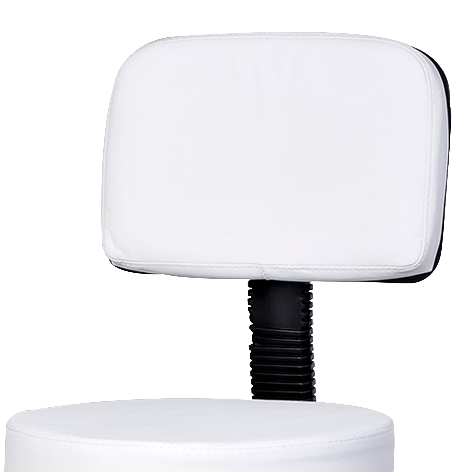 Sgabello per Parrucchieri con Schienale in Similpelle  Bianco