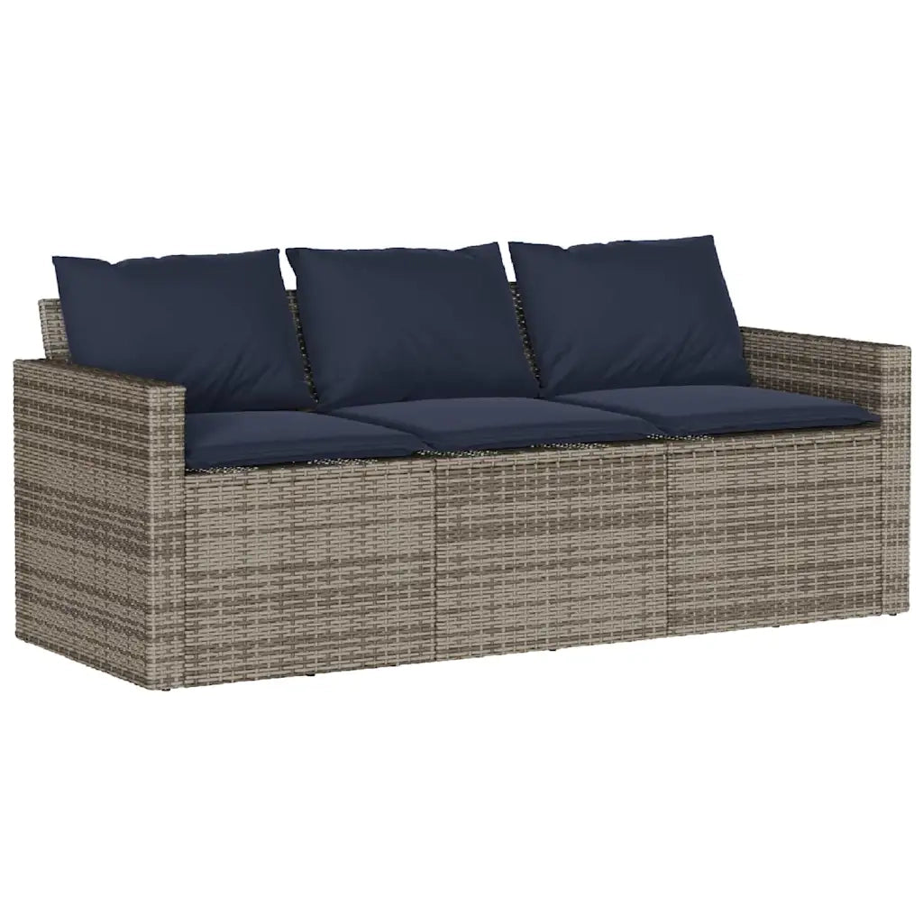 Set da Pranzo da Giardino 2 pz con Cuscini in Polyrattan Grigio 366339
