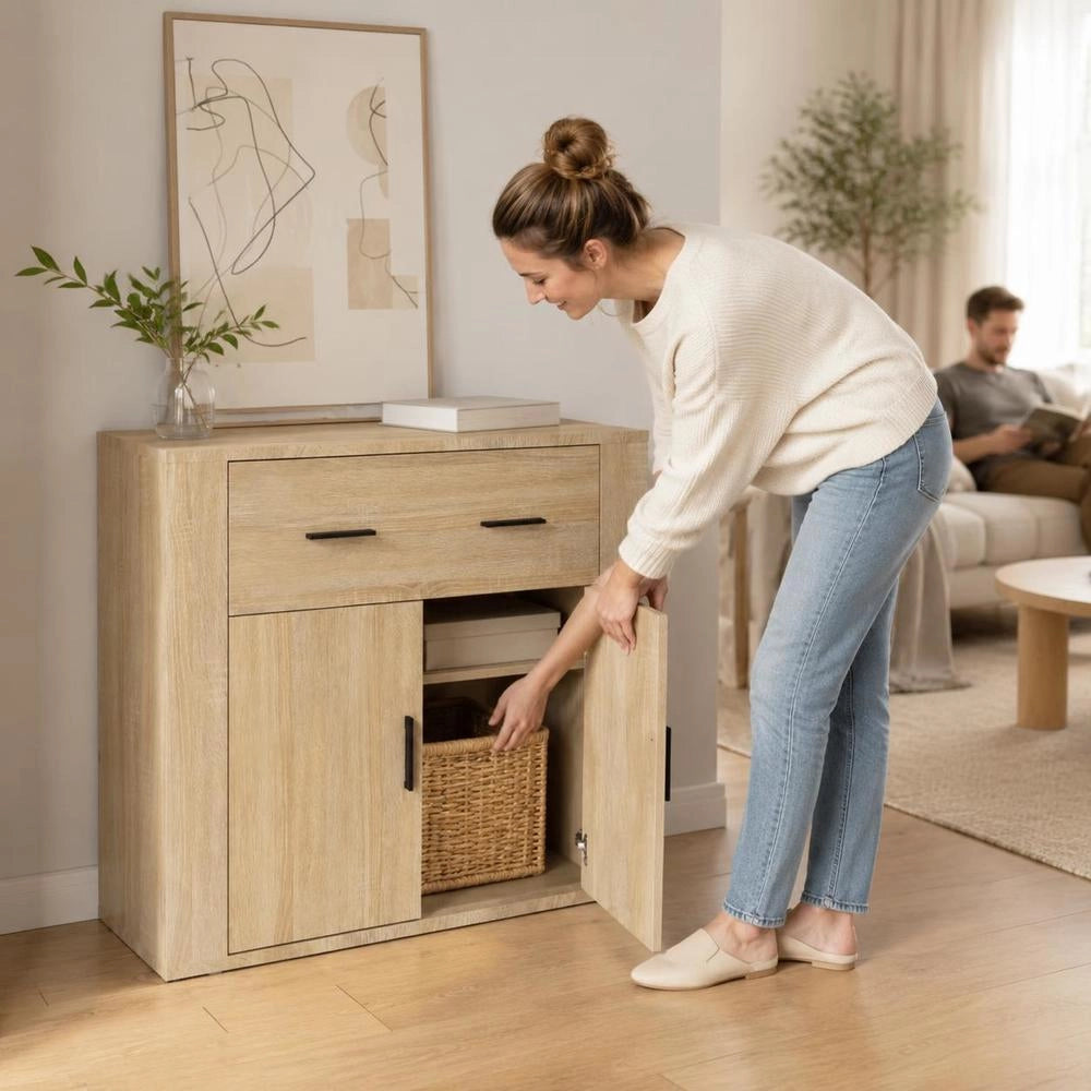 Sideboard Sonoma Oak 80x33x70 Cm Wood Material