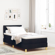 Letto con Box Spring con Materasso Nero 90x200 cm Tessuto
