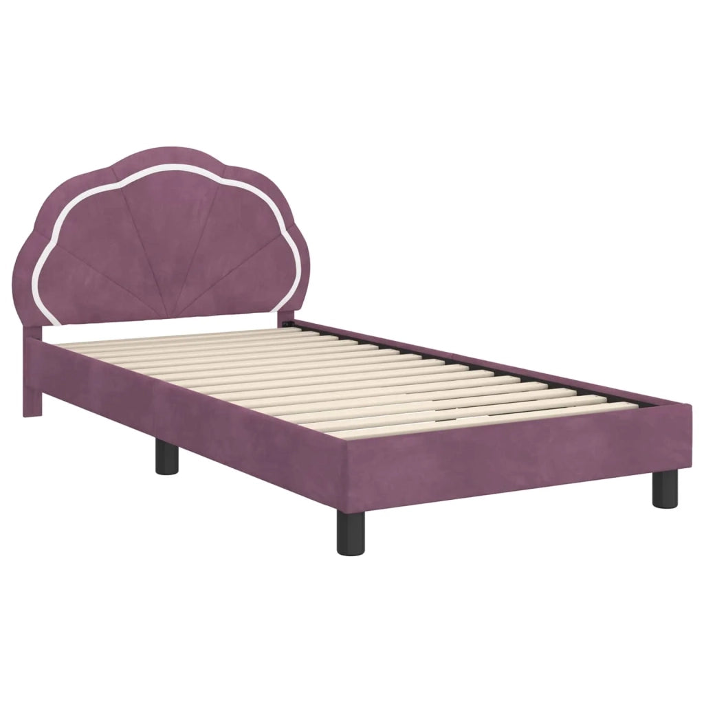 Struttura letto Bambini | Letto Infantile | Lettino con testata Viola 80 x 200 cm Velluto