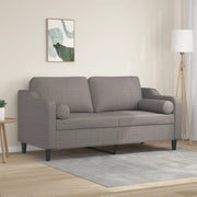Divano a 2 Posti con Cuscini-Sofa 2 Posti con Cuscini Tortora 140 cm in Tessuto 983284