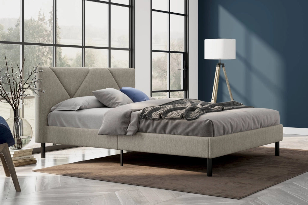 Hemera, Letto Piazza e Mezza Dimensione Materasso 120x190 cm, Grigio Tortora