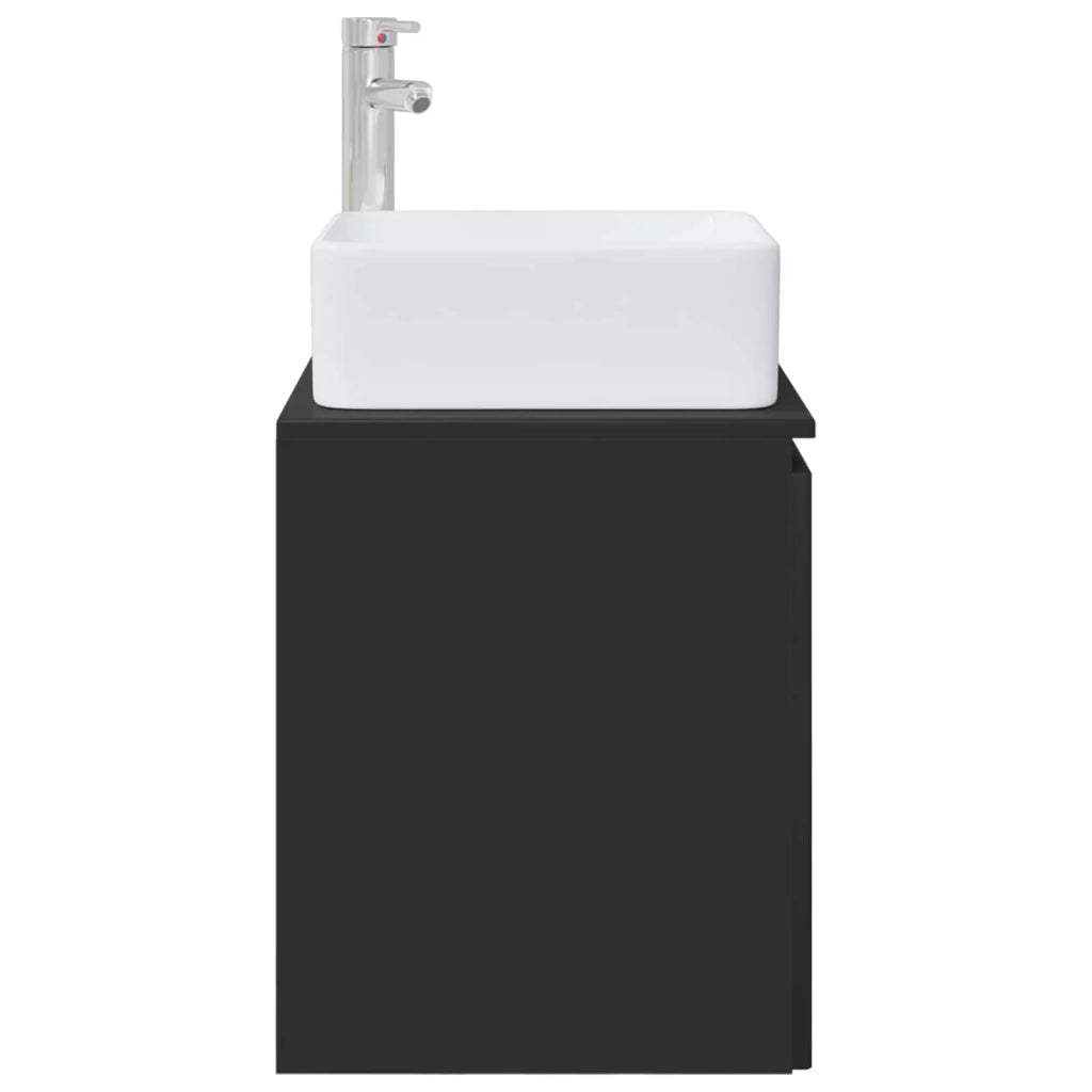 Mobile Lavabo da Parete Nero 53 x 35 x 63 cm