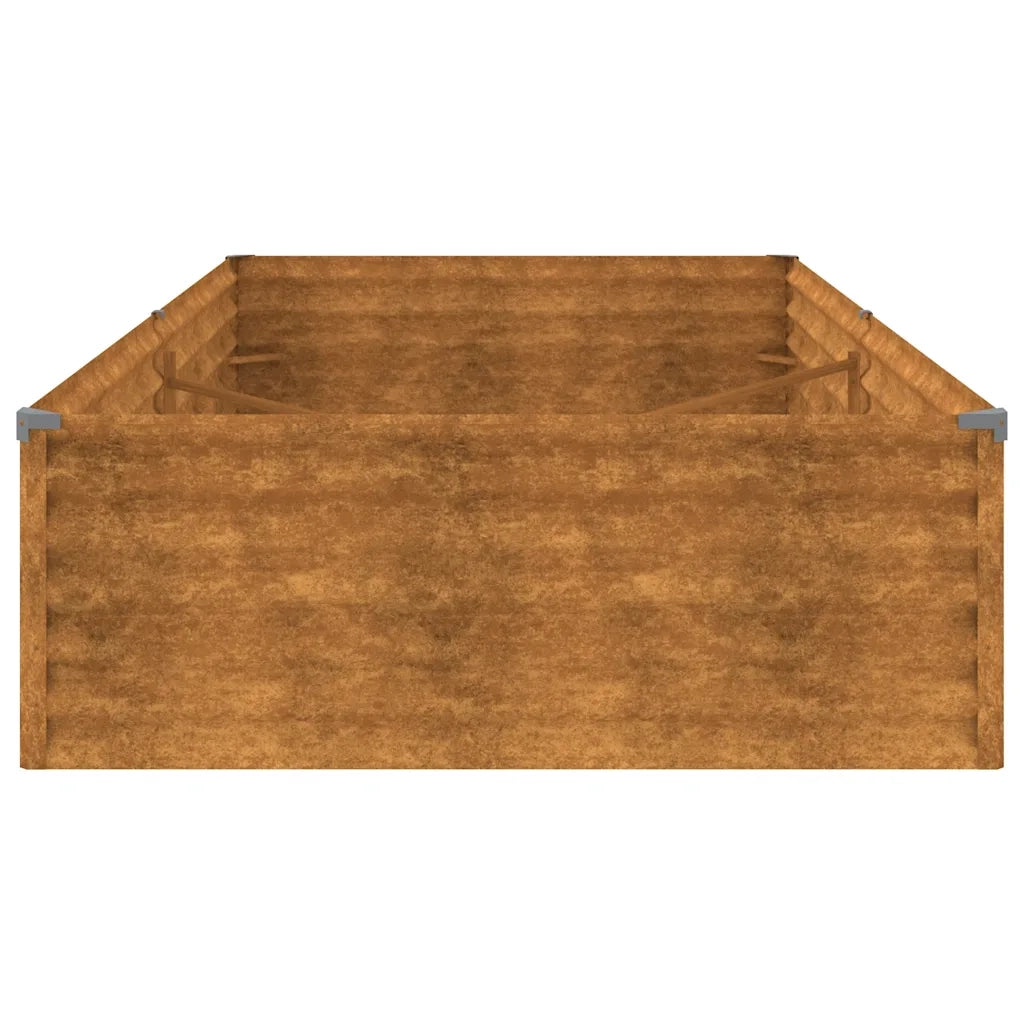 Fioriera Rialzata da Giardino-Vaso da Esterno-Fioriera Elevata 195x100x36 cm in Acciaio Corten