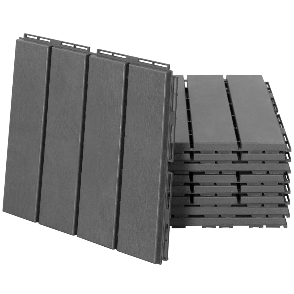 Set di 9 piastrelle quadrate 30x30 cm ¨C zephmum ¨C grigio 0.81 m2