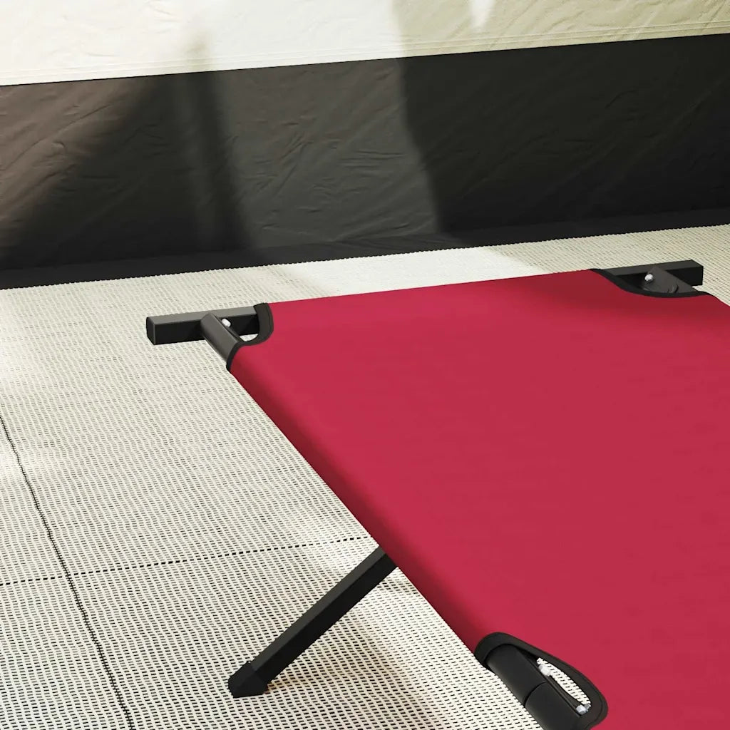 Letto da campeggio pieghevole 2 pz Rosso 210 x 80 x 46 cm CFW3216708