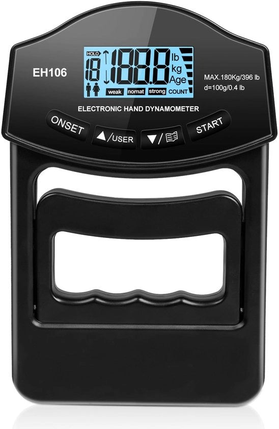 Misure di Forza Digitale - Grip Strength Trainer - Verbale di Forza - Ideale per allenamento di forza - Nero - Misuratore di Forza di Presa - USB - Modello: non specificato - Codice: non specificato