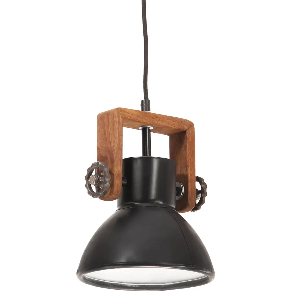 vidaXL Lampada a Sospensione Industriale 25 W Nera Rotonda 19 cm E27