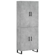 Credenza | Madia | Buffet da pranzo | Armadio da pranzo Grigio Cemento 69,5x34x180 cm in Legno Multistrato
