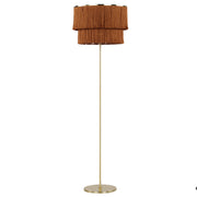 Lampada da terra moderna con paralume marrone e struttura in metallo oro ufficio soggiorno camera da letto