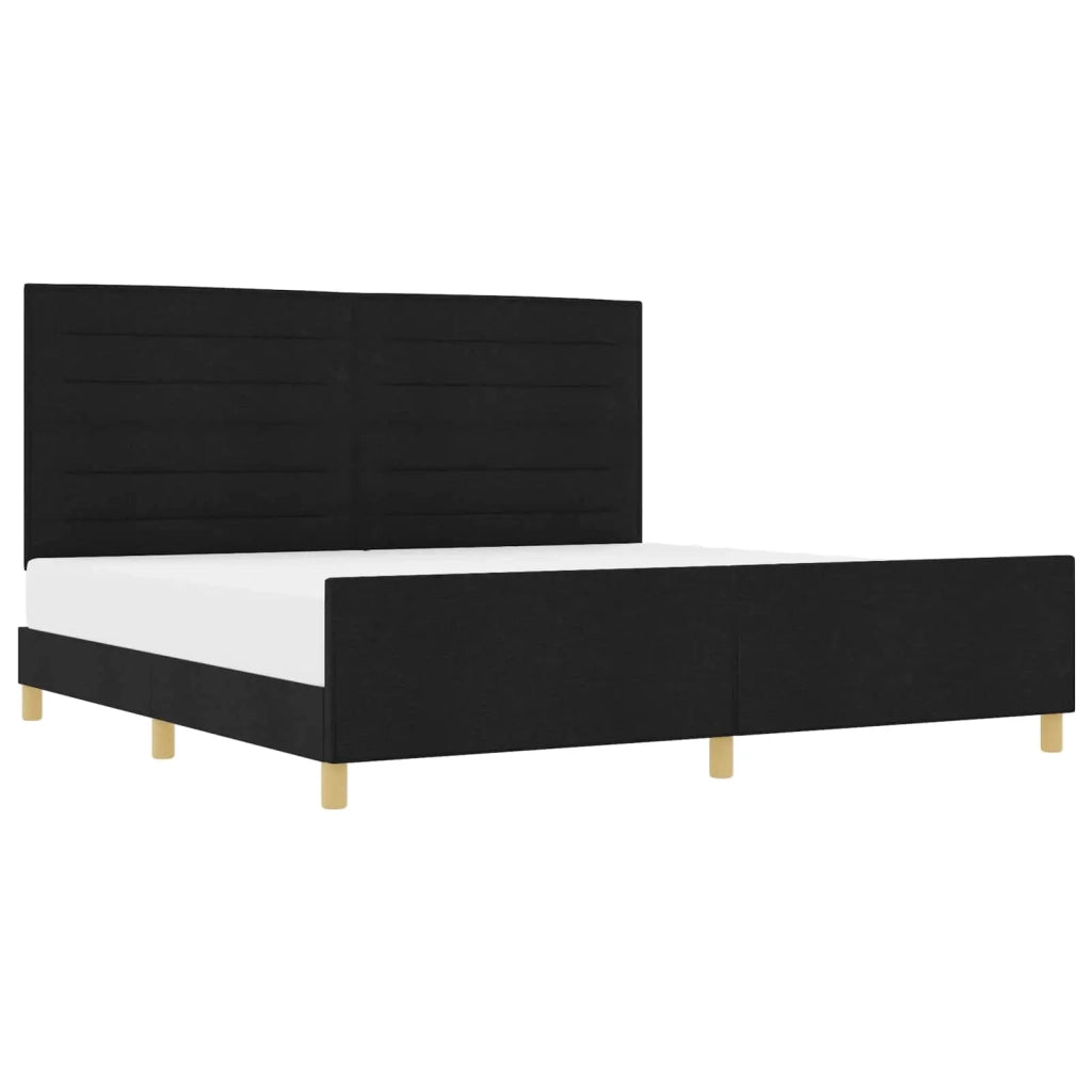 Struttura del letto con testiera Nero 200 x 200 cm Tessuto 3344678