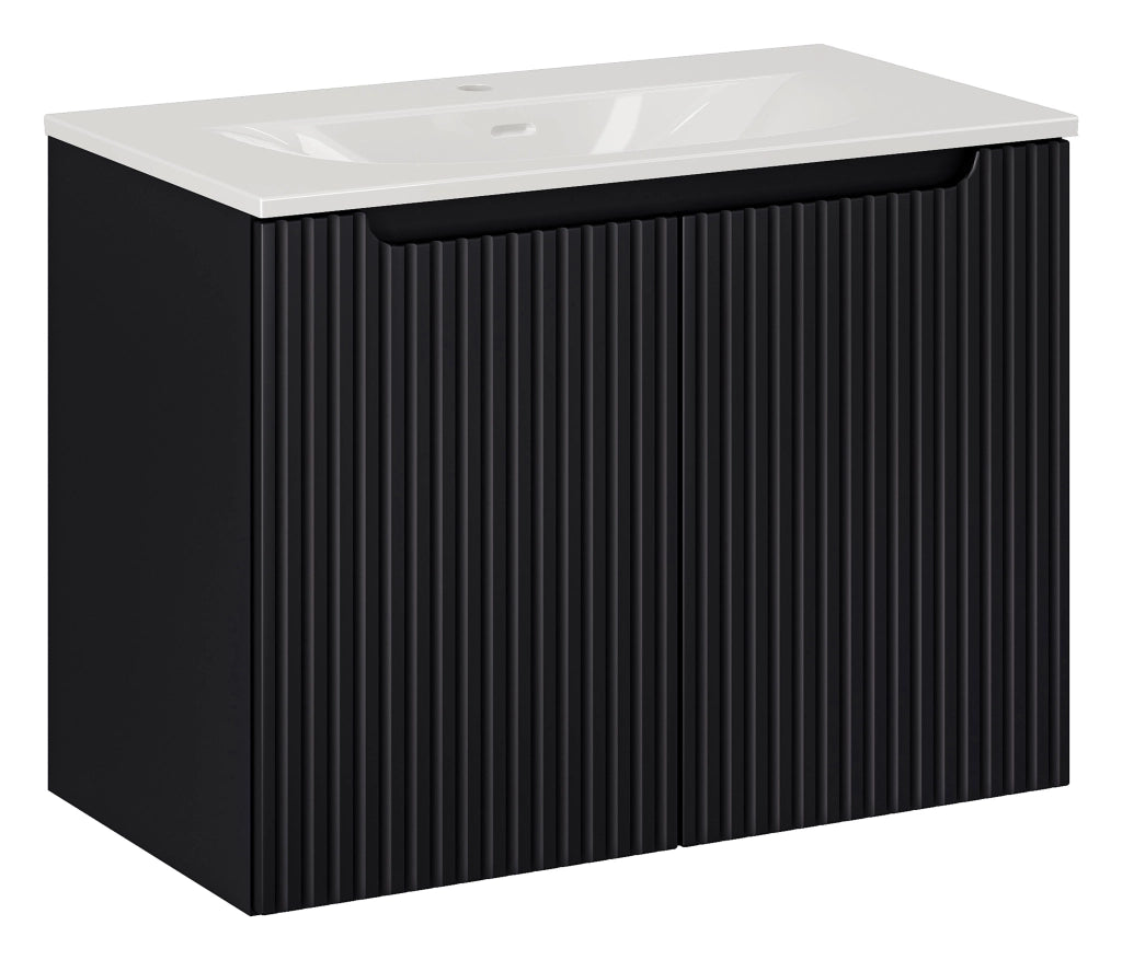 Set mobili bagno 80 cm con lavabo per mobile SKY Nova Black 80 x 1401 x 40 cm