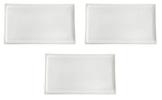 Set 3 Vassoi Rettangolari 28x14x1,7 cm in Porcellana Allluminica Kaleidos Aluxina Bianchi