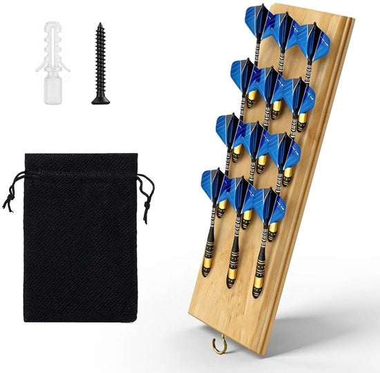 Accessori per darts, asta per darts in legno massello per massimo 12 frecce, accessori per darts per darts morbidi e darts in acciaio