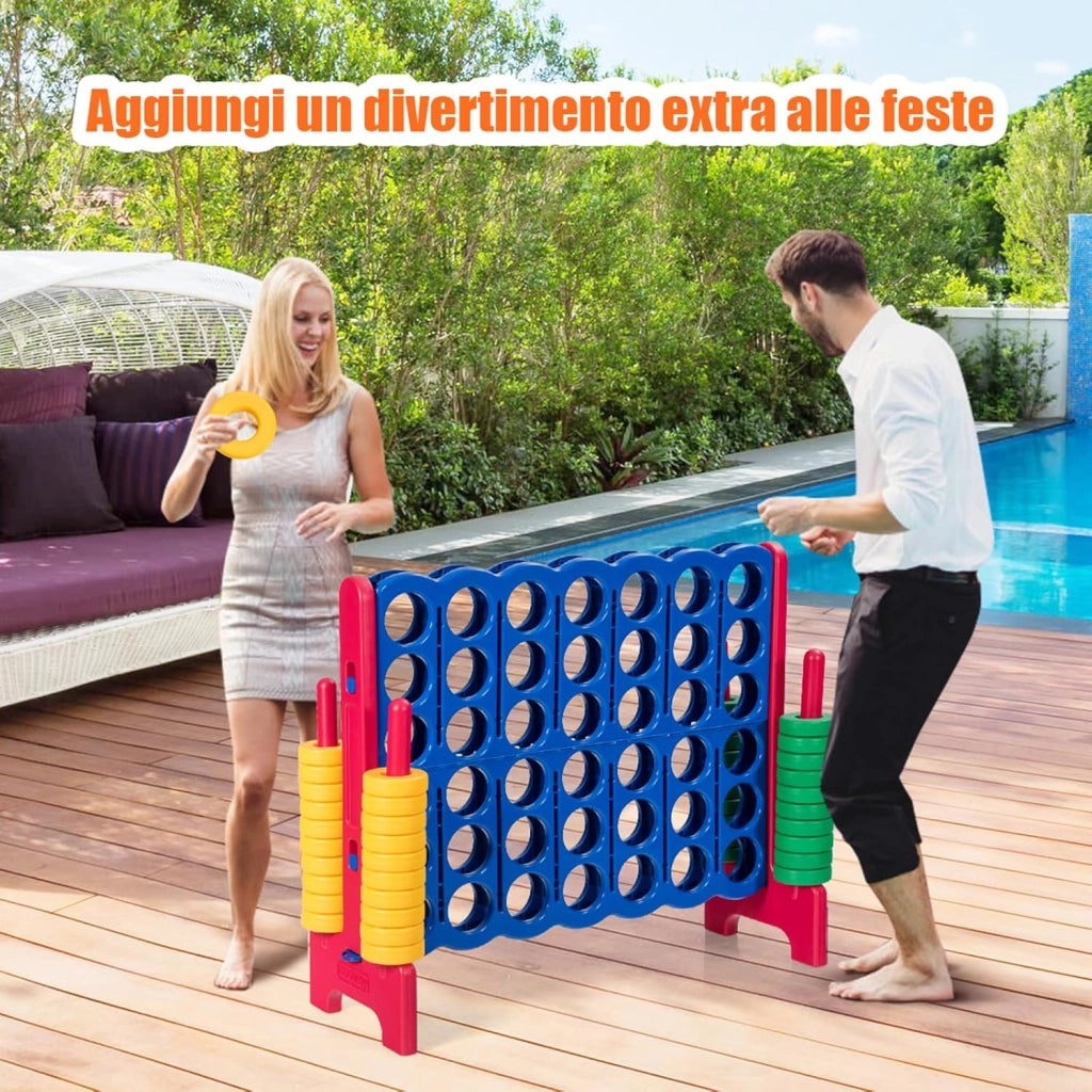 Forza 4 Gigante Mega 4 in Linea Quattro Insieme, Gioco da Tavolo Gioco di Fila per Bambini, 120 x 42 x 104 cm (Rosso)