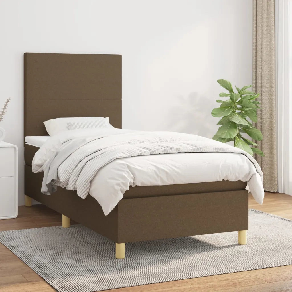 Giroletto a Molle con Materasso Marrone Scuro 80x200 cm Tessuto cod mxl 57911